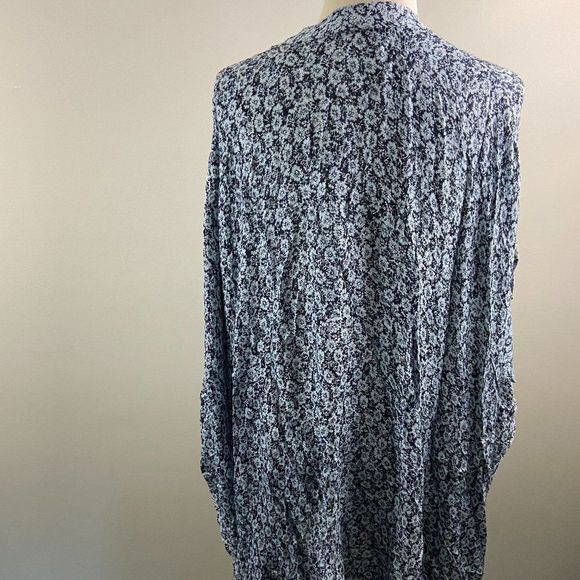 NWT TREASURE + BOND Blue Floral Long Cardigan (O/S) - Picture 5 of 9